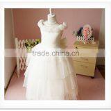 Fancy White Layered A-Line Scalloped Sleeveless Customized Vestidos Girl Dress for Wedding FG004 Flower-girl-dress-patterns thumbnail-1
