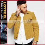 High Quality Man Tan Color Corduroy Jacket Coat (LOTJ326) thumbnail-1