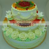 Artificial wedding/anniversary/birthday cake with fake ice cream rose decoration