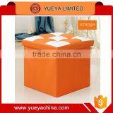 Waterproof Square Faux Leather Folding Seat Foot Stool Storage Box thumbnail-1