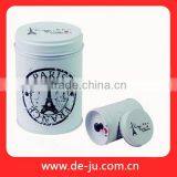Cylinder With Inner Cap Sealing White Tin Box For Tea thumbnail-1