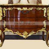 Classico European Style Ruby Red Solid Wood Carving Bombe Chest With Chinoiseries Landscape Handpainiting BF12-04244a thumbnail-3