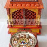 Beautifully Hand Painted Wooden Temple With Gate and Drawers thumbnail-3