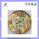 Wooden Wall Clock With Colorful Numbers thumbnail-3