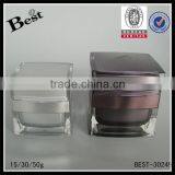 Hot Products 15g 30g 50g Square Cosmetic Acrylic Jar Cream Plastic Jar With Silver UV Top China Suppliers thumbnail-3