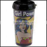 Wonder Woman Girl Power 16 Oz Travel Coffee Mug Cup Plastic Tumbler,custom Plastic Travel Coffee Mug Plastic Cups for Sale Maker thumbnail-1