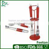 4pcs Bbq Accessories With Grill Tongs in Wire Rack thumbnail-1