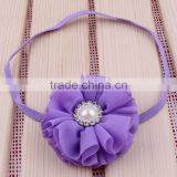 Chiffon Flower Headband With Pearl Center for Kids Hair Accessories thumbnail-5