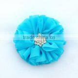 Handmade Chiffon Flower With Rhinestone for Kids Hair Accessories thumbnail-4