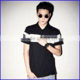 Men's New Casual Wholesale Blank Fitted Striped Polo Collar Tshirt Design thumbnail-1