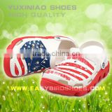 Beautiful flag beach shoes children adults, new design men sandals relaxation slippers shoes on the beach or outdoor