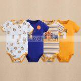 Mom and Bab Summer Short Sleeves Baby Rompers,100% Cotton Cute Embroider Long Sleeve Bodysuit, Baby Clothes thumbnail-1