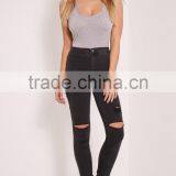 Chinese Factory Sexy Women Plain Tight Body Shaper Basic Grey Racer Back Bodysuit thumbnail-3