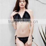 2017 Fashion Design Faux Fur Decorated Ladies Crochet Micro Bikini thumbnail-5