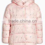 2017New Design Winter Kid Fashion Print Padded Jacket Coat Girls Outwear Pinky thumbnail-3