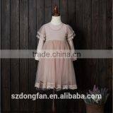 Baby Flower Girls Fall Lace Long Sleeve Chiffon Wedding Dress thumbnail-4