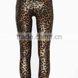 EY0101L Fashion Leopard Printed Women Leggings Comfortable Women Winter PU Leggings thumbnail-3