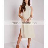 2015 Fashion Elegant Design Sleeveless High Neck Side Split Chiffon Blouse thumbnail-4