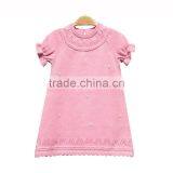 Round Neck Short Sleeve Cotton Knitting Girl Dress thumbnail-1