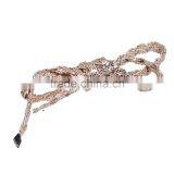 Rose Gold Flicker Braided PU Leather Cord