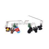 Resin Christmas Pin Brooches Pere David's Deer Bell Silver Tone Multicolor Clear Rhinestone Brooch Pin thumbnail-3