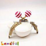 8.5cm 3.35inch Candy Ball Bronze Round Engraving Embossed Lace Purse Frame thumbnail-2