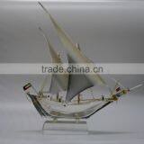 Noble Customized Made Silver Crystal Arab Dhow For Office Decoration And Islamic Souvenirs Gifts