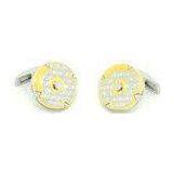 Roundness Polishing Plating Gold Stainless Steel Cufflinks for Men thumbnail-1