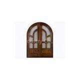 Glazed External Timber Doors With Natural Wood Veneer Door Frame