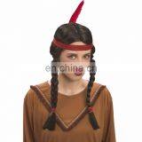 Halloween Carnival Party Native American Indian Wig for Adults thumbnail-3