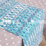 2019 Amazon New Design Peacock Blue Digital Printed Table Runner for Weddings Party Banquet thumbnail-5