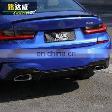 Carbon Black Square Hole Rear Diffuser for BMW 3 Series G20 2018+ MP Style Rear Bumper Lip thumbnail-3