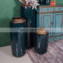 High Quality Drak Green Big and Small Different Size Ceramic Porcelain Vase thumbnail-2