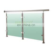 Balcony Tempered Bannisters Post Balustrade Stainless Steel Glass Banister Railing thumbnail-4
