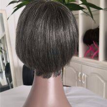 High Quality Gray Color Short Human Hair Wig Wholesaler thumbnail-4