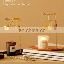 ENO Factory Customize Rotating Candlestick Creative European Iron Revolving Lantern Rotating Candle Holder thumbnail-2