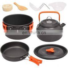 Aluminum Camp Cookwar Outdoor Cooking Kit Hiking Tableware Tourism Equipment Kettle Pot Frying Pan BBQ Picnic thumbnail-1