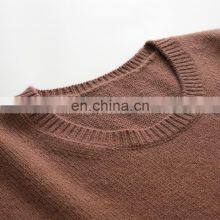 Custom Design Women's Oversized Round Neck Knit Tops Plus Size Casual Solid Pattern Cashmere Sweater Pullover Winter ODM Supply thumbnail-3