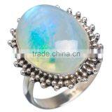 RAINBOW MOONSTONE RING ,WHOLESALE SILVER JEWELRY,SILVER EXPORTER,SILVER JEWELRY FROM INDIA thumbnail-1
