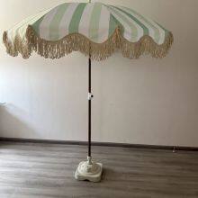 Tassel Outdoor Parasol With Rotating Sunshade and Steering Beach Umbrella Suitable for Scenic Spots and Beaches thumbnail-4