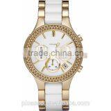 Ceramic Quartz Ladies Bracelet Watch With 18k Gold Plated 8182 thumbnail-1