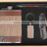 Gift Sets Leather Hip Flask&ball Pen Gift&opener Set / Wine SS Hip Flask thumbnail-1