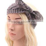 2015 Winter Newest Charm Women's Christmas Gift Knit Elastic Bow Knot Lace Flower Headband thumbnail-2