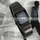 New Mens Unisex Black Square Dial Classic Value Stainless Steels Band Fashion Quartz Watch WM158 thumbnail-1