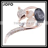 New Alternative Super Cute Jewelry Double Fox Full Diamond Brooch Buckle Shawl