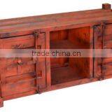 French Vintage Industrial Antique Look Metal Cabinets for Living Room