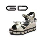 GDSHOE Latest Design Fashion High Heel Wedge Shoes Cool Wedge High Heel Sandals for Wholesale
