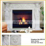 Home Decoration White Marble Fireplace Mantel Decor