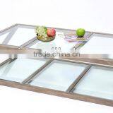 Tempered Glass Top Solid Oak Frame Tea Table Coffee Table Center Table Wooden Coffee Table(DT-921-OAK)