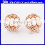 Wholesale Jewelry Cheap European's Delicate Stylish Pearl Earrings With Built-in Crystals thumbnail-1
